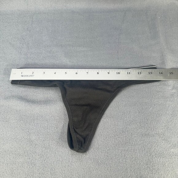 Hanes Womens Size Small 5 Panty Thong Cotton Stretch Black New Without Tags - Picture 4 of 6